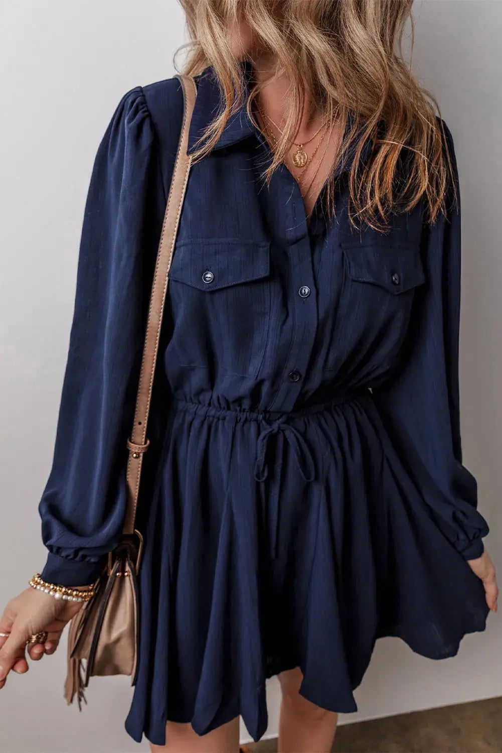 Drawstring Half Button Long Sleeve DressDrawstring Half Button Long Sleeve Dress{https://embermembers.d-blaze-ventura.com/checkout/Drawstring Half Button Long Sleeve Dress}