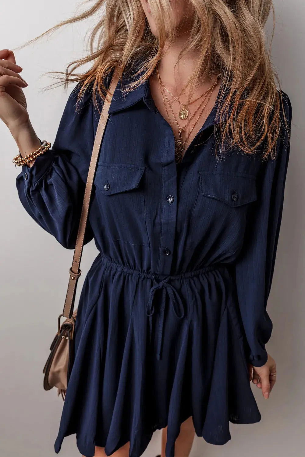 Drawstring Half Button Long Sleeve DressDrawstring Half Button Long Sleeve Dress{https://embermembers.d-blaze-ventura.com/checkout/Drawstring Half Button Long Sleeve Dress}