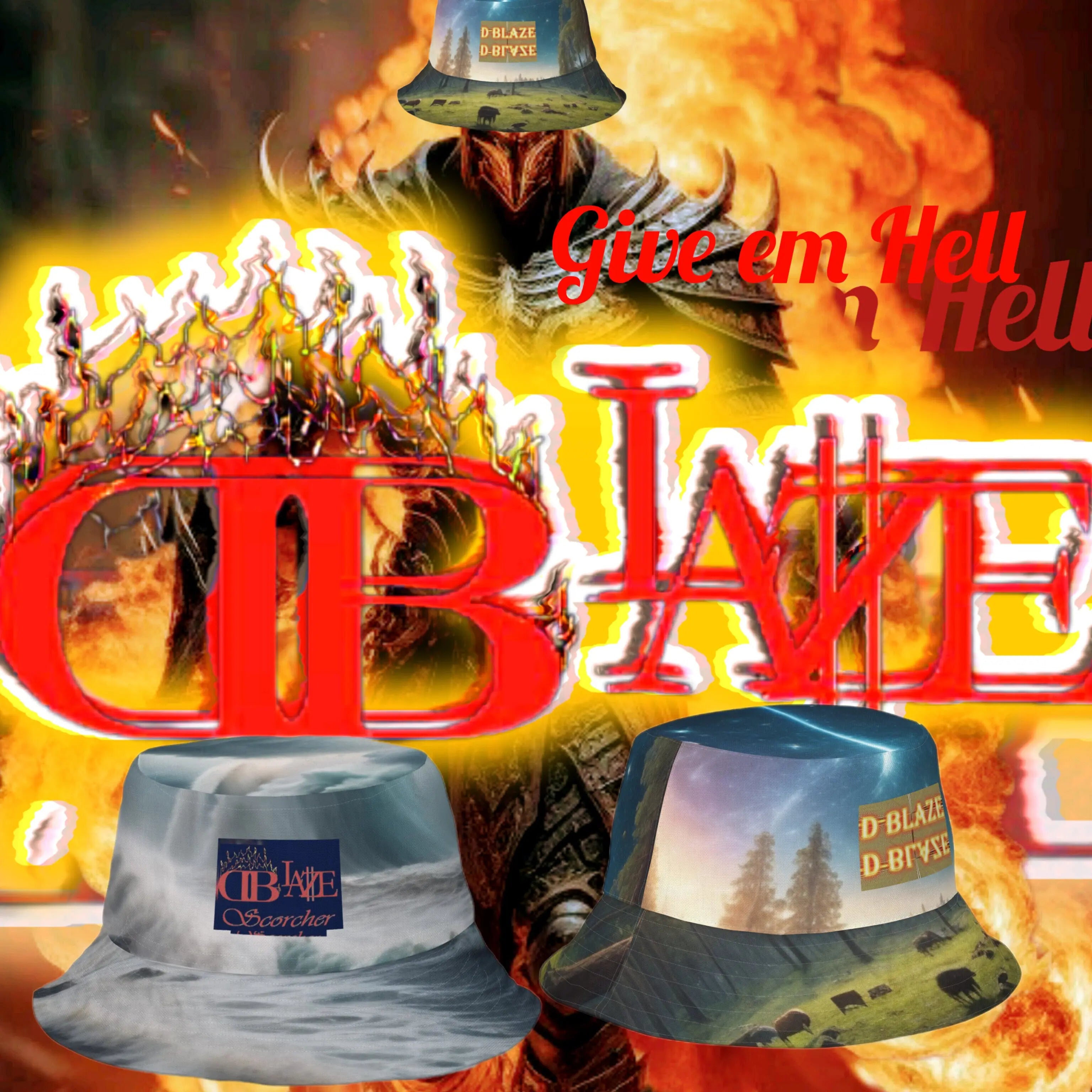 Bright side by D-Blaze: Reversible bucket hat Shine On with d-Blaze